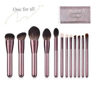 แปรงแต่งหน้า H15 brush set เซต12ชิ้น พร้อมกระเป๋า แปรงปัดแก้ม แปรงไฮไลท์ แปลงแต่งหน้า Make up brush fancy (สีแปรงคลาสสิค