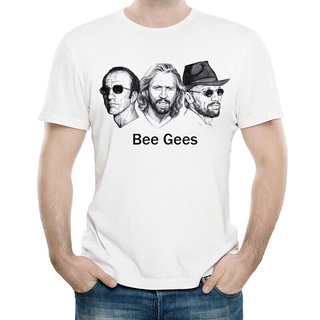 tshirtเสื้อยืดคอกลมฤดูร้อนเสื้อยืด พิมพ์ลาย Bee Gees สีขาว เหมาะกับของขวัญวันเกิด สไตล์วินเทจ สําหรับผู้ชาย และผู้หญิงSt