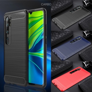 เคสโทรศัพท์คาร์บอนไฟเบอร์แบบนิ่มกันกระแทกสําหรับ Xiaomi Mi Note 10 / Note 10 Pro / Note 10 Lite