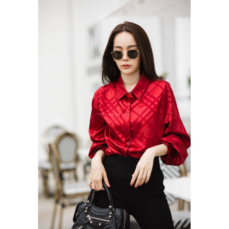 เชิ้ตลายตารางVshopbrand