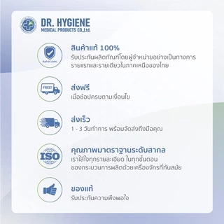 [Official] Dr. Hygiene Surgical Mask หน้ากากอนามัยทางการแพทย์ดร.ไฮจีน 3ชั้น (50ชิ้น/กล่อง)