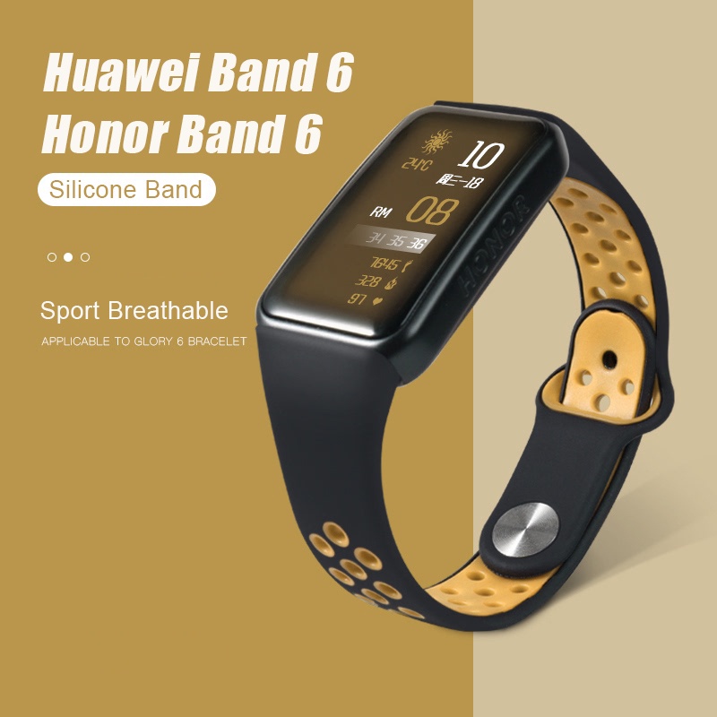 สายนาฬิกาข้อมือซิลิโคนสําหรับ Huawei Band 6 Honor Band 6
