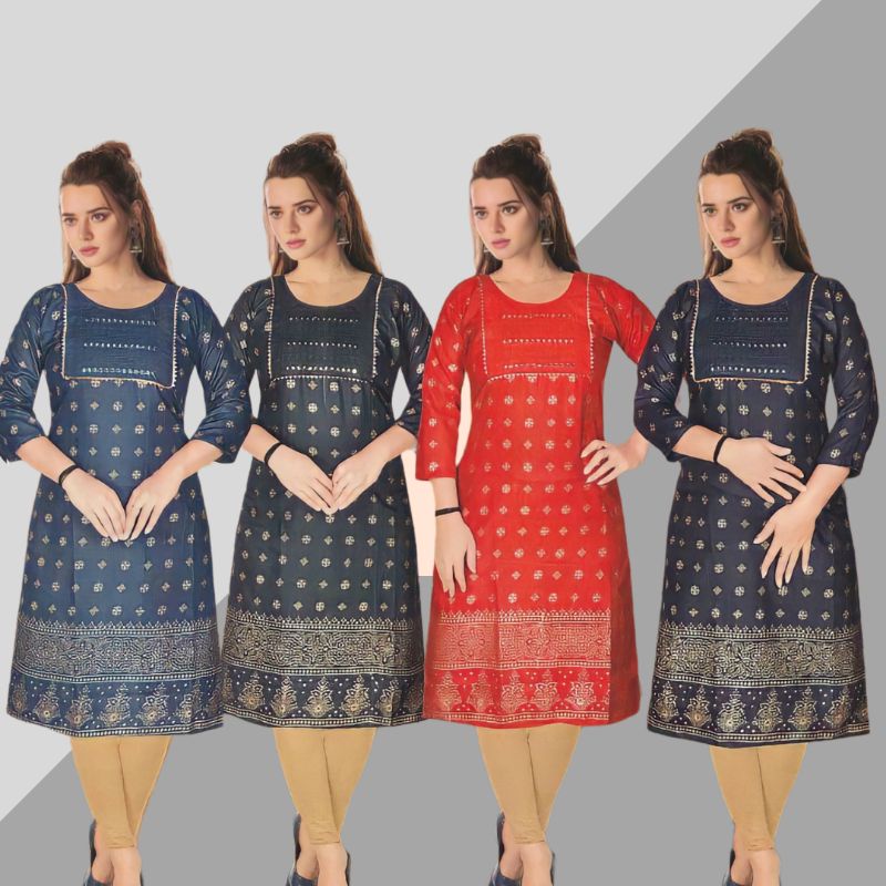 New Gold พิมพ์ Kurti For Women / Indian Traditional Kurti / kurti Labuh