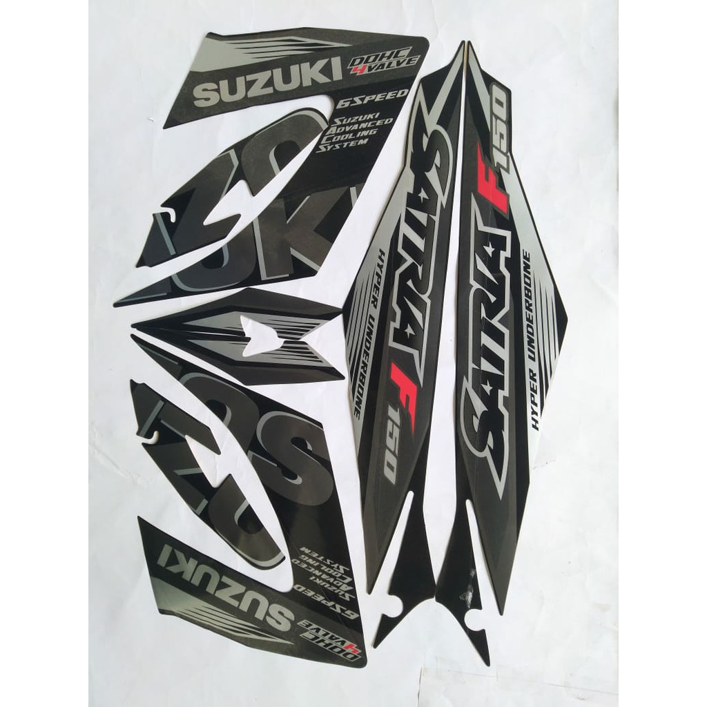 Suzuki satria fu 150 2015 สติ๊กเกอร์ striping สีเงินดํา