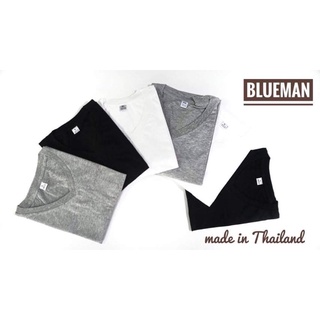 เสื้อยืด Blueman คอกลม คอวี สีขาว สีดำ สีท็อปเทา by Poligan