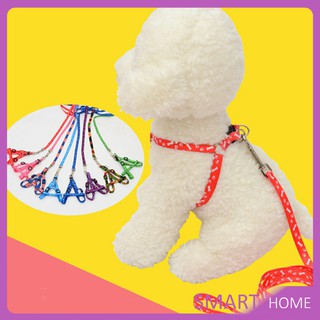 สายจูง ปลอกคอสุนัข ล๊อคหน้าอก พิมพ์ลายน่ารัก Pet leash