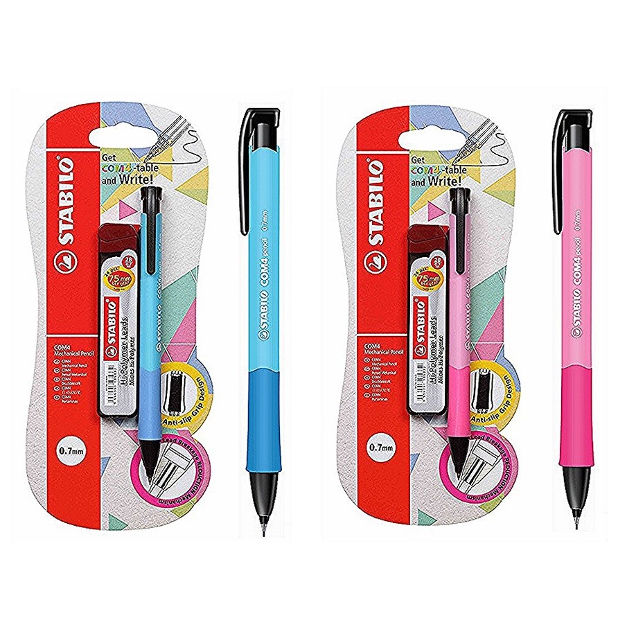 STABILO COM4 M/PENCIL 0.7MM SET 6637-BL-2B