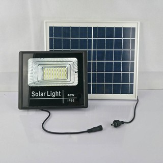 โคมไฟสปอร์ตไลท์โซล่าเซลล์ LED 40W Solarcelllight แสงขาว โคมสนาม โคมโซล่าเซลล์ โคมส่อง