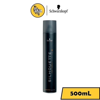 Schwarzkopf Super Hold Hairspray Professional Silhouette (0062)สเปรย์ฝุ่นชวาสคอฟ แต่งทรงผม ให้อยู่ทรง สูตรบางเบา 500 ml.