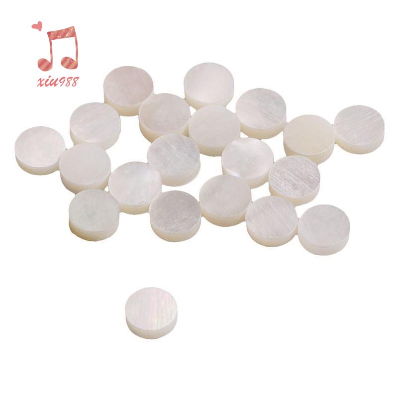 White Mother of Pearl Shell Dot Fret Inlay Maker 6mm for Guitar Fingerboard (Pack of 20)