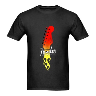 เสื้อยืดคอกลม ลาย Fender GUITARS Flaming StratocasterS-5XL