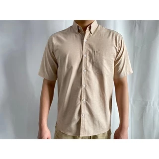คอปก/แขนสั้น 5XL-6XL ผ้า OXFORD ไซส์ใหญ่ - SHIRT LAND เสื้อเชิ้ตผู้ชายคอจีนแขนสั้น เสื้อเชิ้ตคอจีน เสื้อคนอ้วน Big size