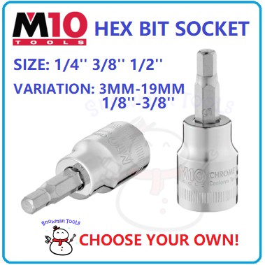 KUNCI ALLEN SOCKET M10 ยี่ห้อ ALLEN KEY SOCKET HEX BIT SOCKET INCH MM ALLEN KEY DALAM SOCKET ALLEN ใ