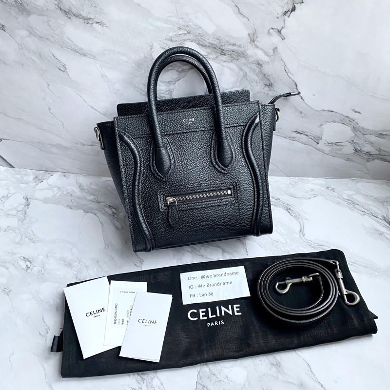 Celine nano luggage in black