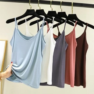 0309 เสื้อสายเดี่ยว เสื้อซับใน 8สี4ไซส์ สีพื้น Modal camisole