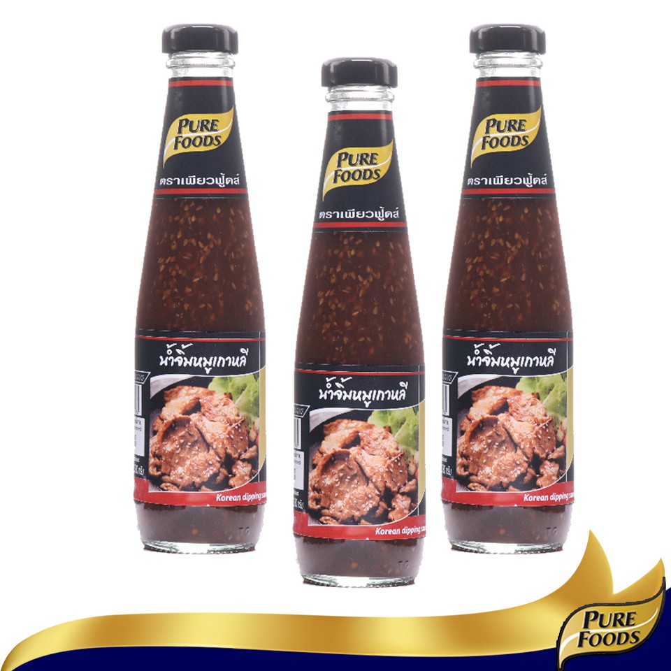 เพียวฟู้ดส์ น้ำจิ้ม หมู เกาหลี ขนาด 330 กรัม รสชาติกลมกล่อม หอมกลิ่นงา มีรสหวานนิดๆ ใช้จิ้มกับเมนูปิ