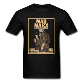 เสื้อยืด พิมพ์ลายโลโก้ Mad Marx Revolution Road Max สีแดง สไตล์รัสเซีย สําหรับผู้ชาย