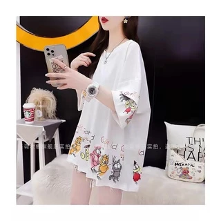 เสื้อยืดแฟชั่นผู้หญิงลายทางแขนสั้นคอกลม เนื้อผ้าดีใส่สบาย! New Fashion women's ร้านขายสินค้าจากโรงงาน #HAN SY SOCIETY