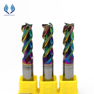 Phoenixtech ดอกเอ็นมิล (End Mill) HRC60 3F DLC Coating ดอกกัดอลูมิเนีย 3ฟัน High Efficiency End Mill for Aluminium