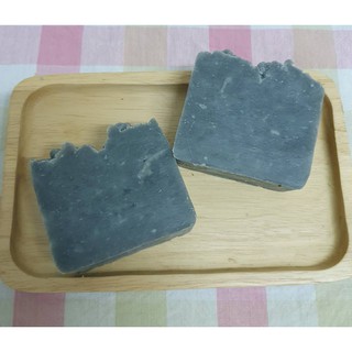 สบู่ชาร์โคล+เกลือดำหิมาลัย  สบู่น้ำมันธรรมชาติแท้ 100%  Charcoal + Himalayan Black Salt Oil Soap