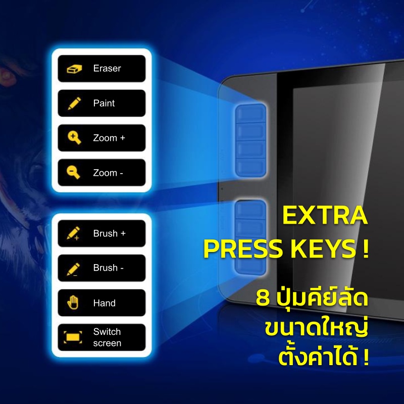 GAOMON GM116HD (v3) จอวาดภาพ 12 นิ้ว Multi-Touch Full Laminate 120 sRGB ...