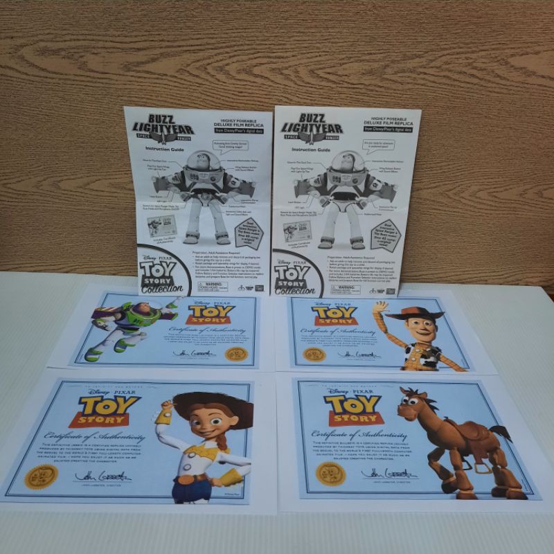 Toy Story Signature Collection Certificate & Buzz Lightyear User Manul