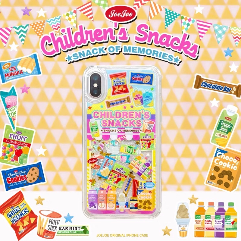 (Pre-order) เคสไอโฟนกลิตเตอร์ Children’s Snacks จากแบรนด์ JOEJOE STUDIO