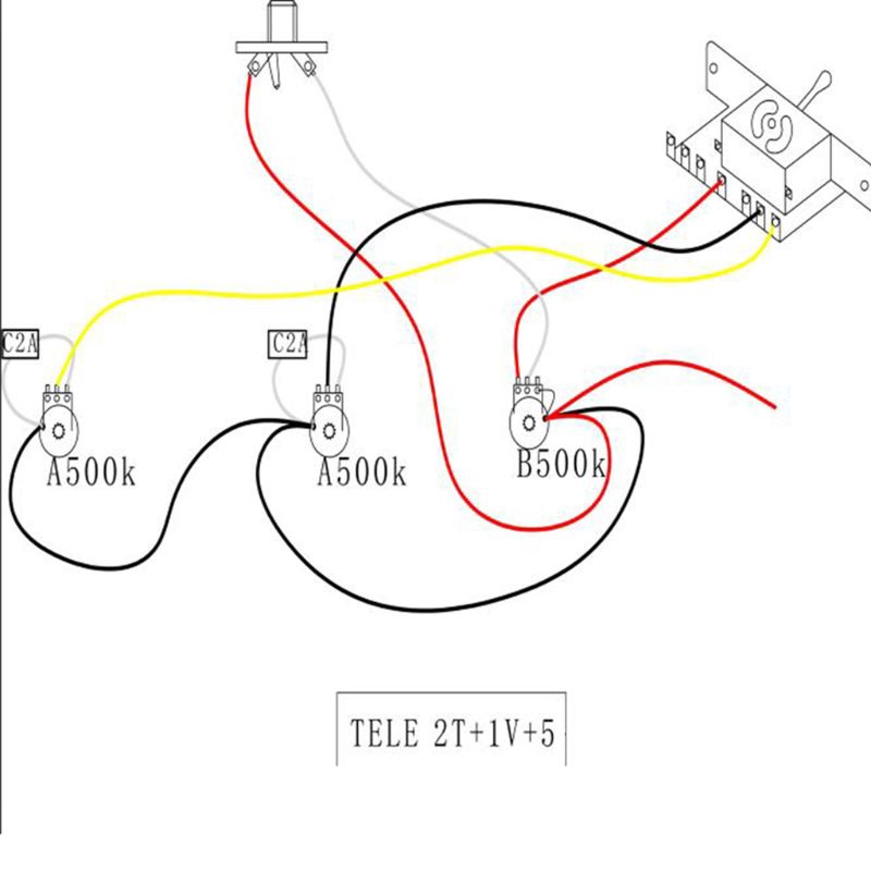 5-Way Switch 500k Pots Knobs Wiring Harness Pickup for Strat Guitar