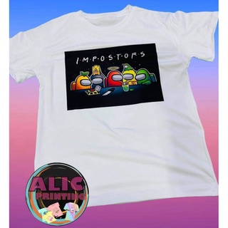 เสื้อยืดสีขาว เสื้อวินเทจชาย ในหมู่พวกเราเสื้อยืดฟรีไซส์ UNISEX ผ้าฝ้ายสแปนเด็กซ์ s_6 เสื้อยืดชาย