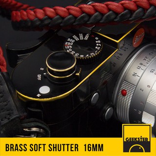 ปุ่ม Soft Shutter ทองเหลือง แท้ 16mm ( Brass Soft Release Shutter Button / Leica M / ปุ่มชัตเตอร์ )