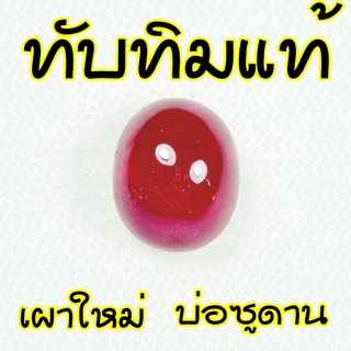 (G323) พลอย ทับทิมแท้ ซูดาน เผาใหม่ หลังเบี้ย สีแดงเลือดนก ราคาถูก จับต้องได้