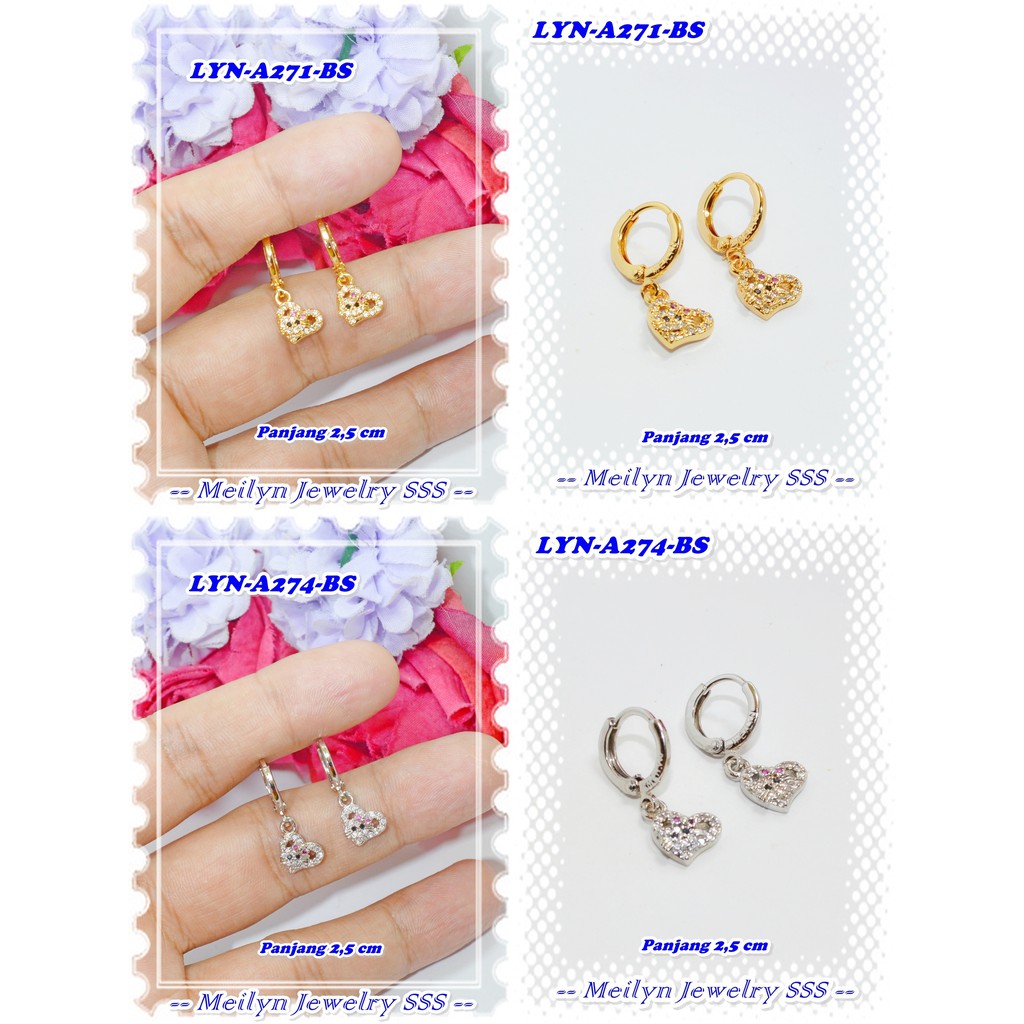 ต่างหูชุบทอง 18K LYN-A271-BS LYN-A274-BS แบรนด์ Meilyn ดั้งเดิม