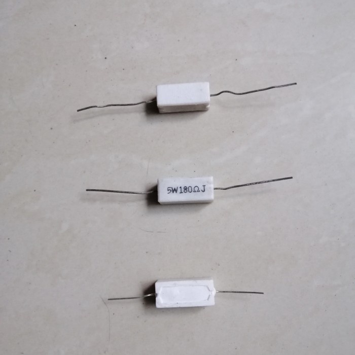 10 ชิ้น 180 โอห์ม R Lime Resistor 5 วัตต์ 180ohm 180R J 180RJ 5 วัตต์