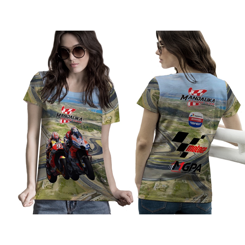 [Tinishop] เสื้อยืดเครื่องแบบ Moto gp สําหรับผู้หญิง | เสื้อยืด Mandalika Moto gp Full Print