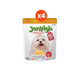 JerHigh เจอร์ไฮ มิลค์กี้ สติ๊ก ขนมสุนัข 420กรัม บรรจุ 4 ซอง