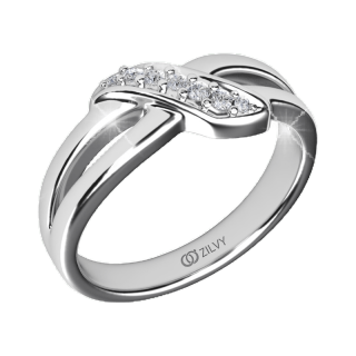 Zilvy - แหวนหญิงเพชรน้ำร้อย 0.12 กะรัต ตัวเรือนทองคำขาว (GR051)