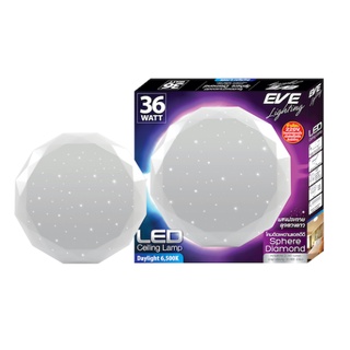 โคมไฟเพดาน Led Ceiling Lamp รุ่นSphere 18w-36w แสงเป็นประกายดาว(ชุดละ) EVE