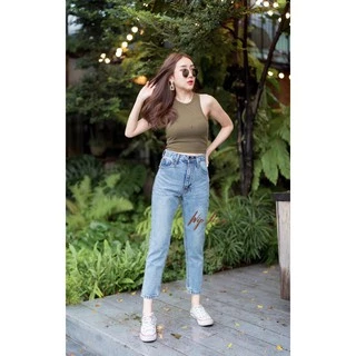 📌 กางเกงยีนส์ผู้หญิง ทรงบอย สลิม S-5XL ไซส์ใหญ่ ☁️ เก็บทรงอยู่ ไม่มีย้วย bigsize แฟชั่น