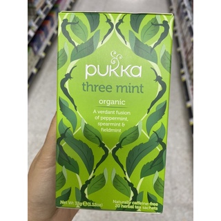 ชาเปปเปอร์มินต์ สเปียร์มินต์ และมินต์ ตรา พุคคา 40 G. Organic Three Mint Tea ( Pukka Brand ) ออร์แกนิค ทรี มินต์ ที