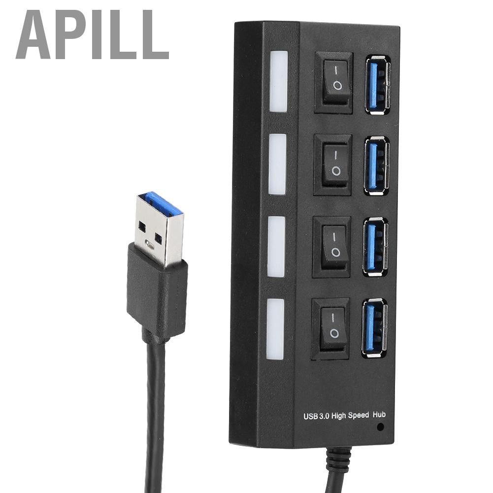 APILL 4 Ports USB Hub Portable Splitter 3.0 for Desktop Laptop PC ...