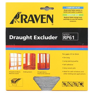 RAVEN RP 61 GY GY DW WEATHER STRIP ซีลยางประตู RAVEN RP 61 GY 5-5 MM GY คิ้วกันแมลง อุปกรณ์เสริมประตูหน้าต่าง ประตูและหน