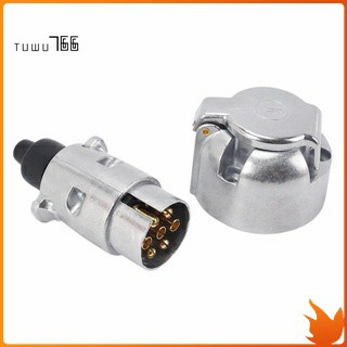 อุปกรณ์เสริมรถพ่วง- 7 Pin ปลั๊กซ็อกเก็ต 12V Rv Towbar Towbar Towbar Towbar Towbar 7Pin โลหะเชื่อมต่อสําหรับรถพ่วงรถพ่วง