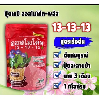 ออสโมโค้ท13-13-13🌺 ( 1 กิโลกรัม )ปุ๋ยสูตรบำรุงต้น ปุ๋ยเม็ด ปุ๋ยละลายช้านาน3เดือนใช้กับพืชทุกชนิด บอนสี ไม้กระถาง ไม้มงคล