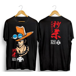 【ใหม่】เสื้อยืด พิมพ์ลายอนิเมะ Onepiece Ace Asce Kanji Hat