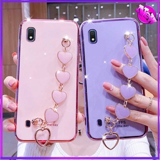 Electroplating Love Bracelet กรณี Samsung A10 A20 กรณี Samsung A12 กรณี Samsung A10S กรณี Samsung A11 M11 A30 soft case phone cover เคสโทรศัพท์มือถือ ชนิดซิลิโคน สำหรับ เคสโทรศัพท์แบบเคลือบด้วยไฟฟ้า