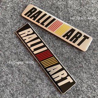 โลโก้ RALLIART ชิ้นงานอลูมิเนียมบาง ขนาด 12x2.5cm