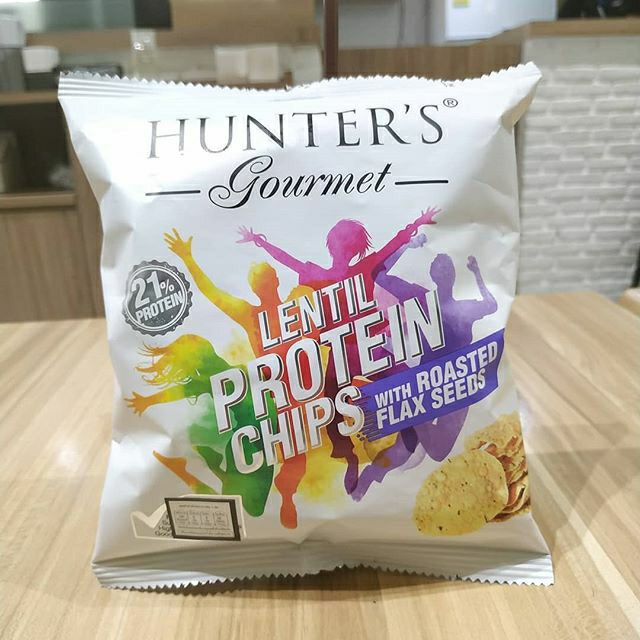 Hunter’s Gourmet ขนม โปรตีน ฮันเตอร์ กรูเมท ถั่วเลนทิล Lentil Protein Chip with Roasted Flax Seeds #