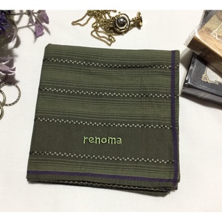 ผ้าเช็ดหน้าแบรนด์ renoma ผ้าโพกหัว ผ้าผูกผม ผ้าโพกผม ผ้าเช็ดหน้าวินเทจ ขนาด 17x17นิ้ว