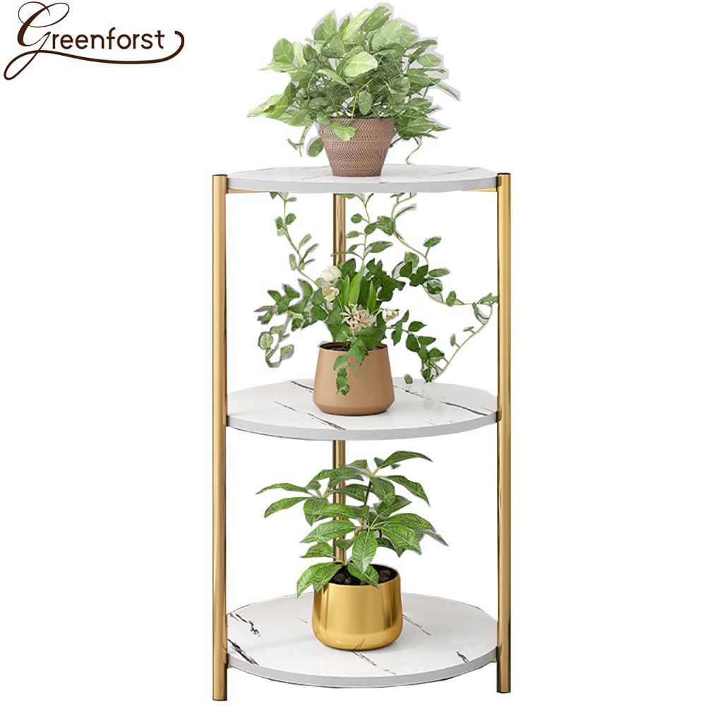 Greenforst ชั้นวางกระถางต้นไม้ ทรงกลมลายหินอ่อน รุ่น 2258