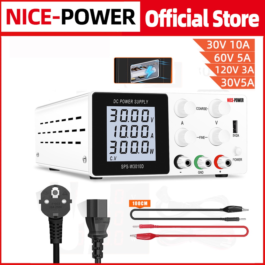 NICE POWER Lab DC Power Supply ปรับค่าได้ ไททาเนียมอโนไดซ์ ซ่อมมือถือ  Lab DC Power Supply For Cellphone repair  รอยสัก 30V 10A  หน้าจอ LCD